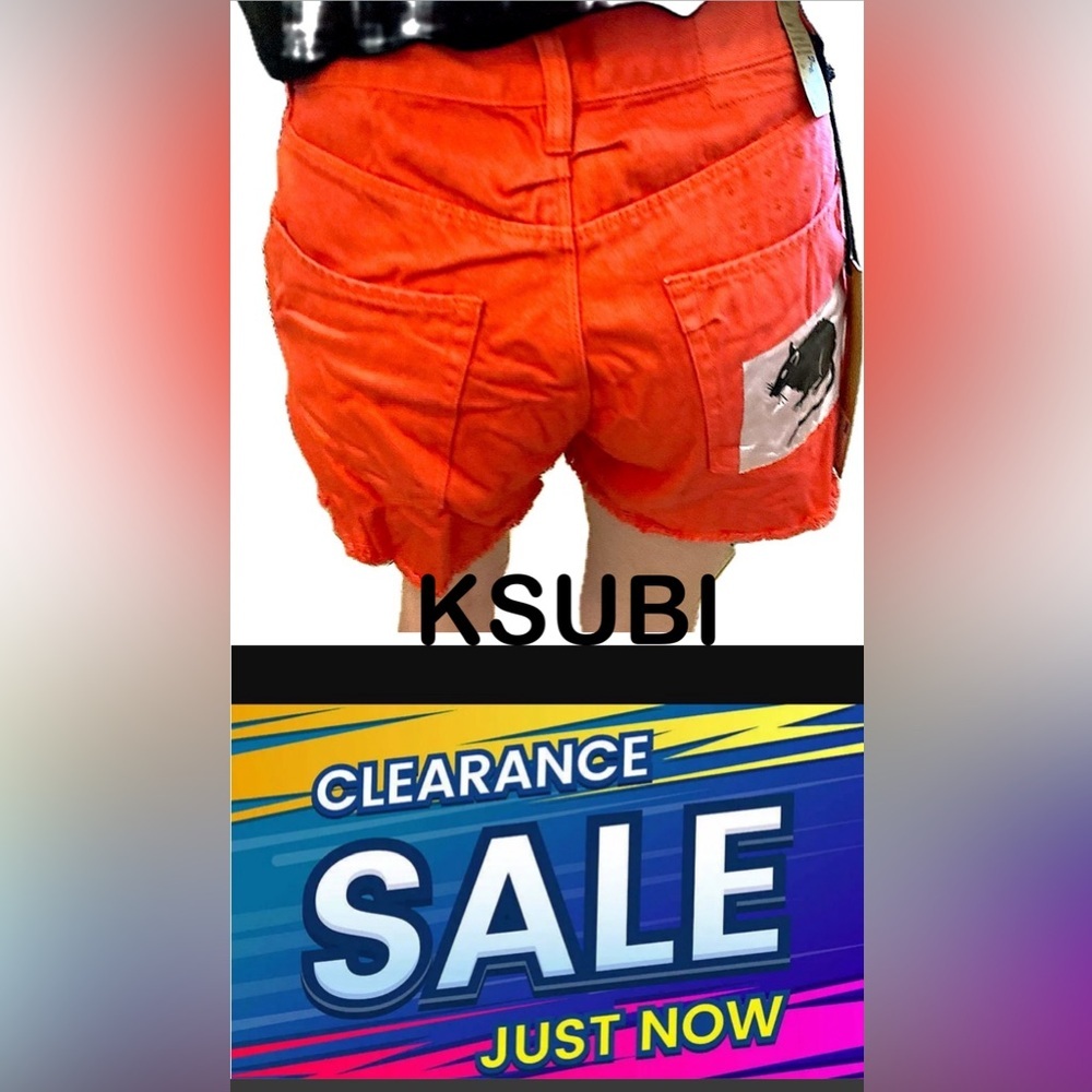 COPY - NWT Ksubi low-rise Jing shorts, high mid-waisted red denim BRAND NEW w/ … - Picture 4 of 15